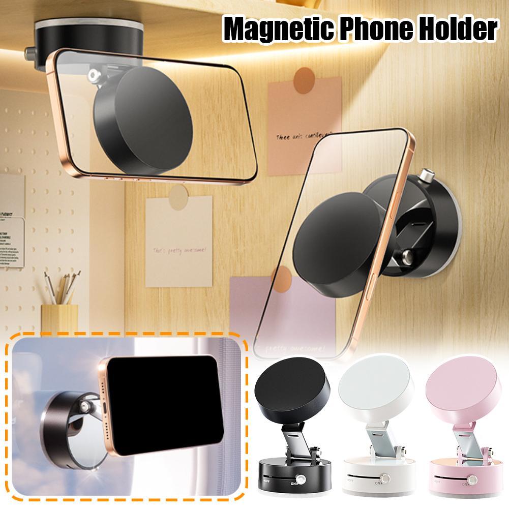 CarQust™ Foldable Magnetic Vacuum Car Phone Holder Foldable Suction Cup With Suction Cup Hands-Free Navigation For Smart Phone