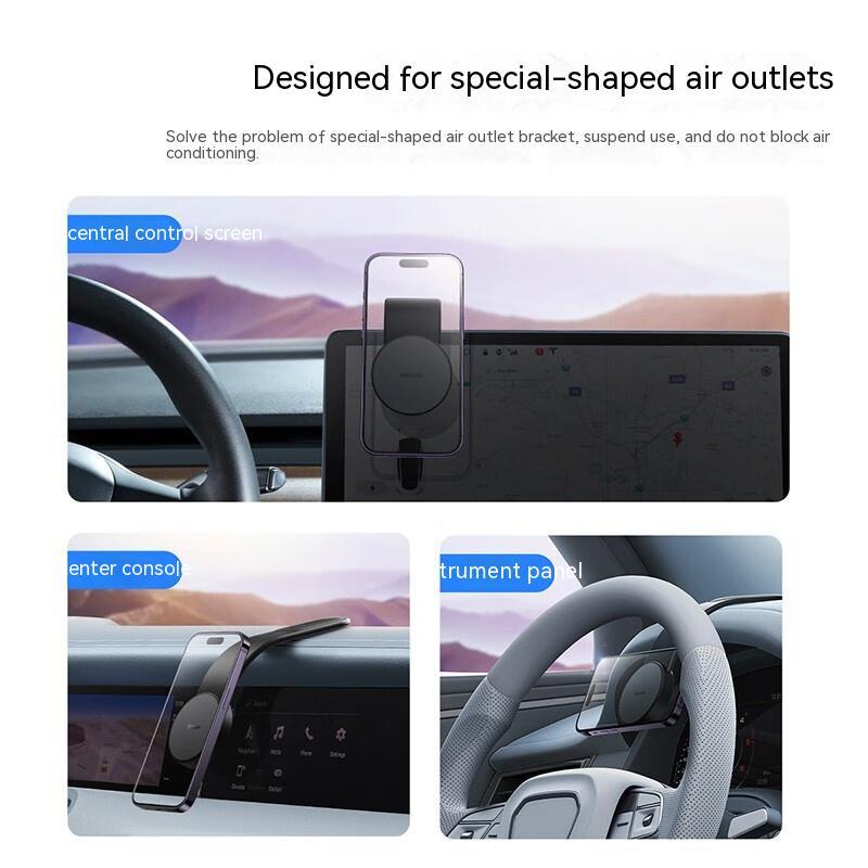 CarQust™ Magnetic Bendable Car Mobile Phone Holder Wireless Charger Phone Holder 15W Car Dash Mount Compatible With Phone