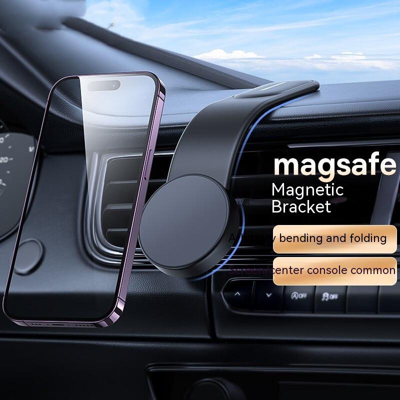 CarQust™ Magnetic Bendable Car Mobile Phone Holder Wireless Charger Phone Holder 15W Car Dash Mount Compatible With Phone