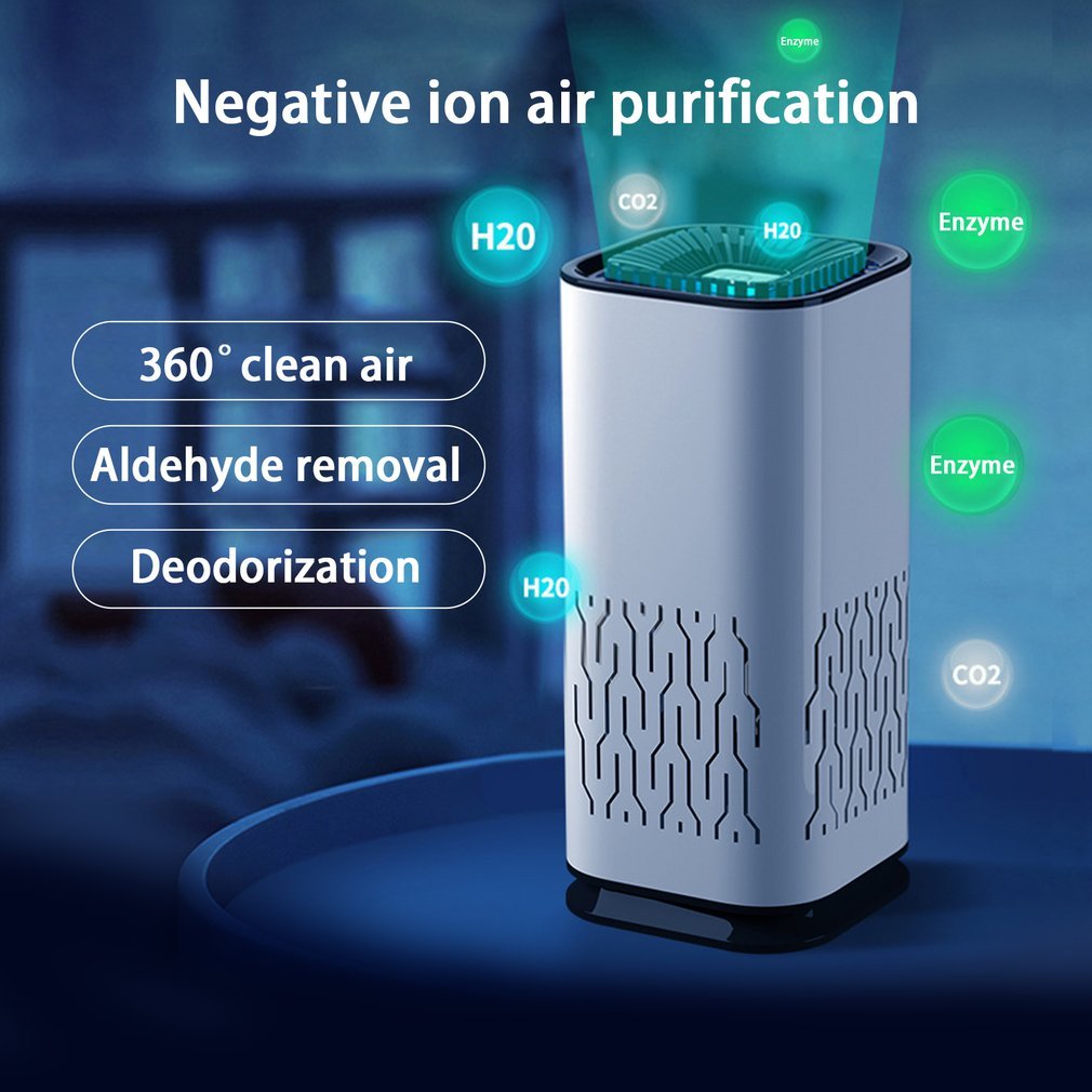 CarQust™ Car Air Purifier Portable Negative Ion Generator Remove Formaldehyde Dust Smoke Air Freshen Washer For Home Car